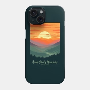 Great Smoky Mountains national park vintage travel poster Phone Case