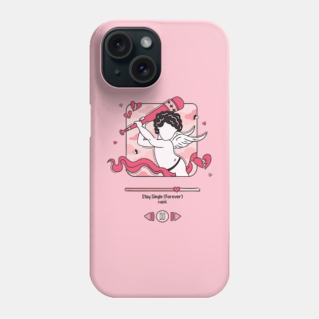 Stay Single (Forever) By Cupid Logo Design Phone Case by Al-loony