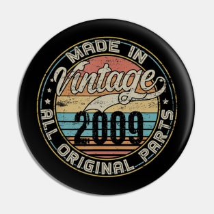 Classic 11th Birthday Gift For Men Women Vintage 2009 Pin