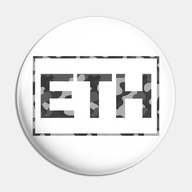 Ethereum Black and White Camo Pin by felixbunny