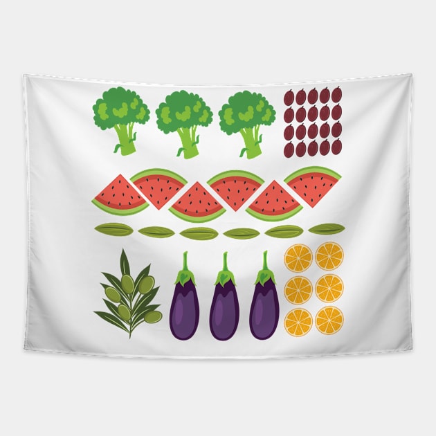 Food Flat Lay Tapestry by SWON Design