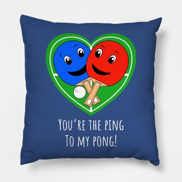 Funny Valentines Table Tennis Pillow by brodyquixote