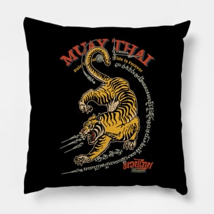 Vintage Tiger Muay Thai Tattoo The Art of Eight Limbs Pillow