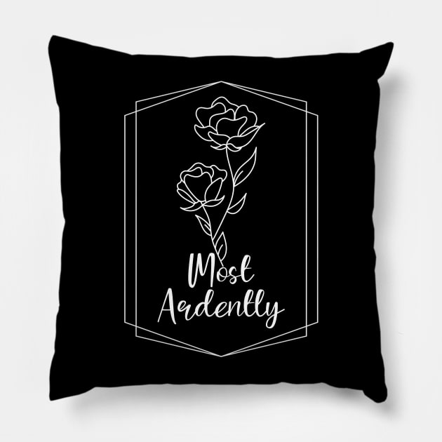 Most ardently pride and prejudice quote Pillow by Bookish merch shop