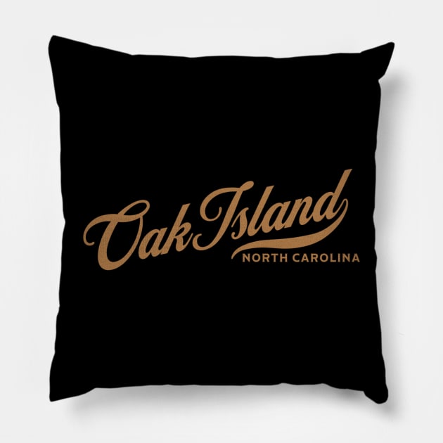 Oak Island, NC Beachgoing Vacationing Pillow by Contentarama
