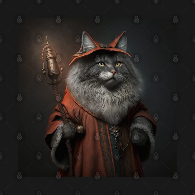 Magical Cat in an Orange Robe by Vapison