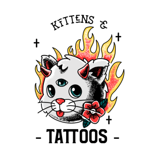 Kittens and Tattoos White T-Shirt