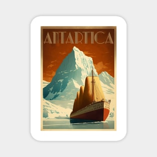 Antarctic Voyage Vintage Travel Art Poster Magnet