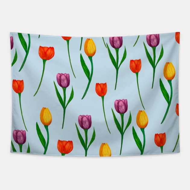 Tulip flower Pattern Tapestry by kuallidesigns