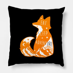 fjallraven - fox of adventure eat and sleep black Pillow