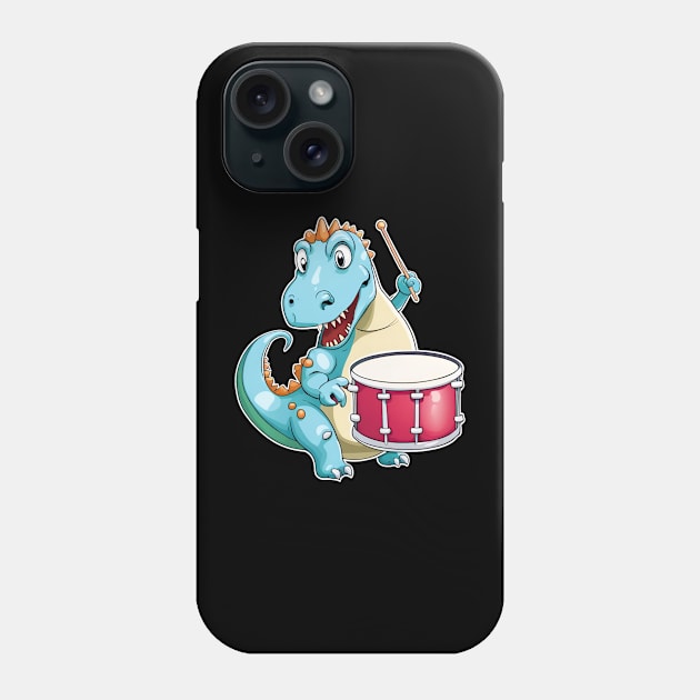 Dinosaur Playing Drums Phone Case by MordaxFurittus