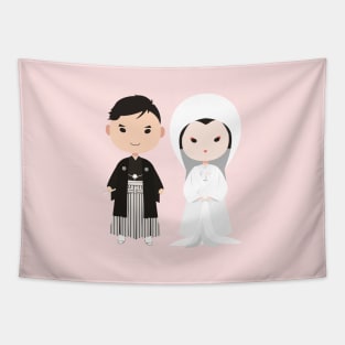 Japanese traditional wedding couple Tapestry