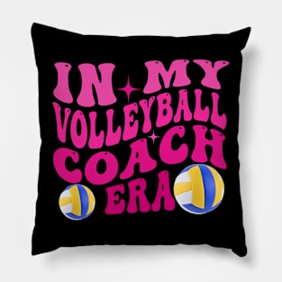 In My Volleyball Coach Era Groovy Retro Pillow