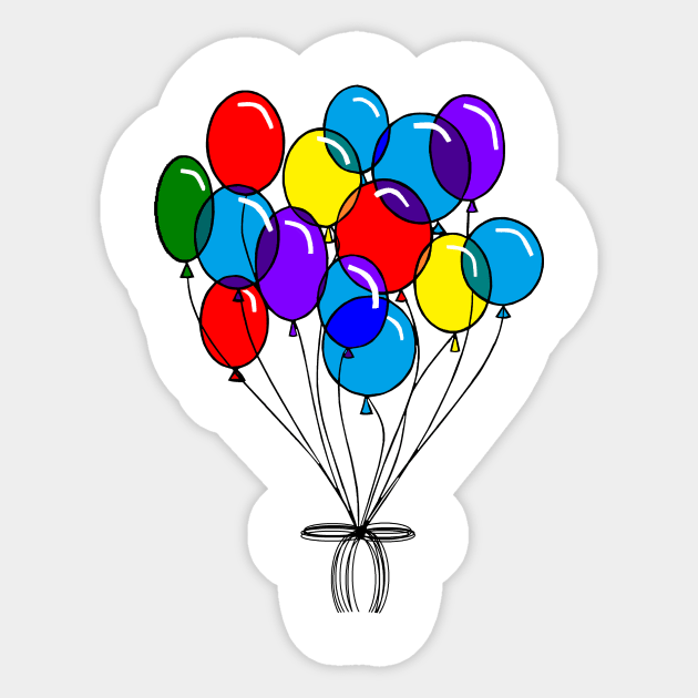 Many Colored Balloons - Balloons - Sticker