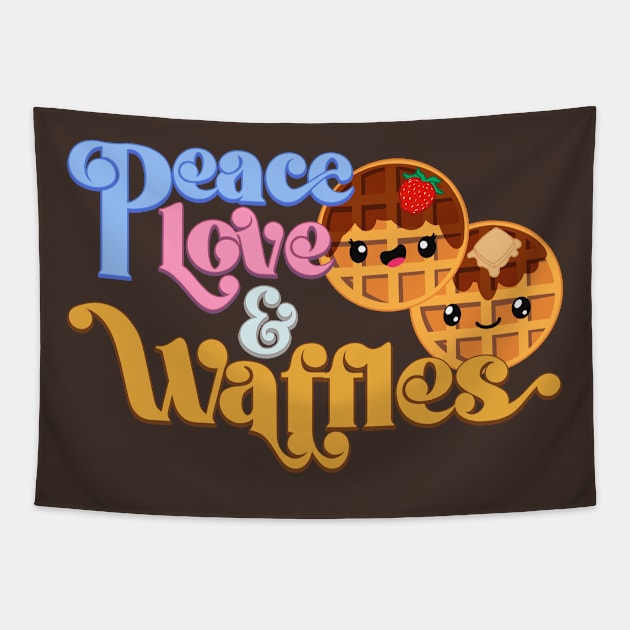 Peace Love and Waffles Tapestry by steviezee