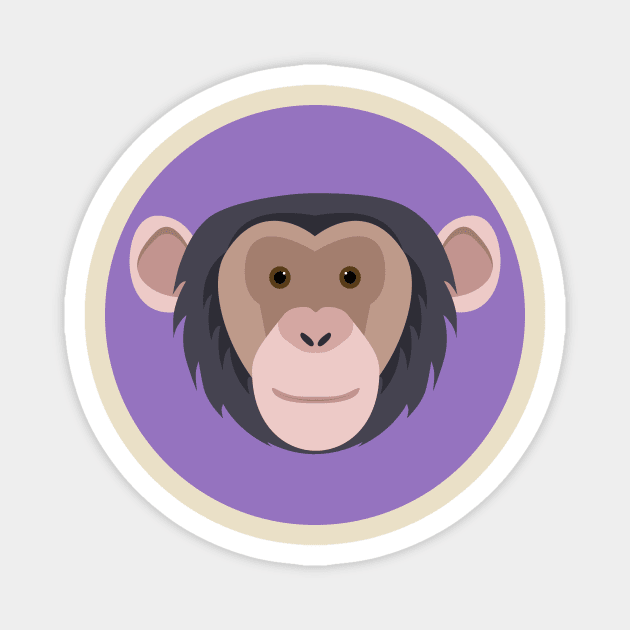 Cute smiling monkey chimpanzee face drawing Magnet by TinyFlowerArt