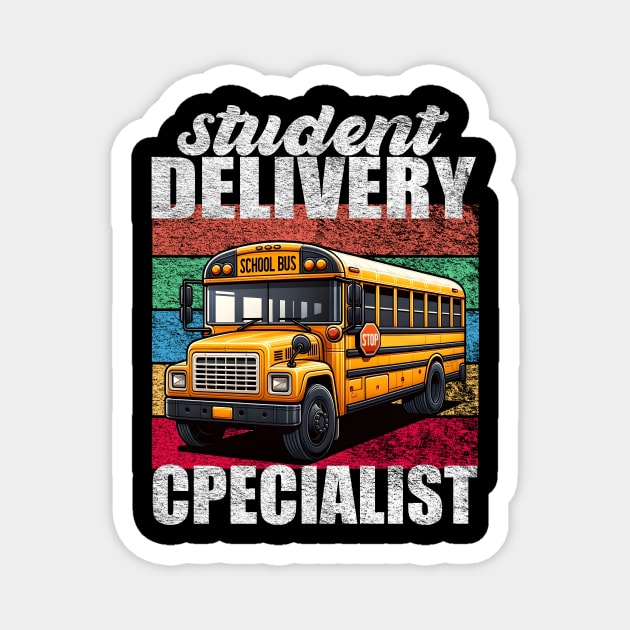 Student Delivery Specialist - Retro School Bus Design Magnet by SandraHeyward