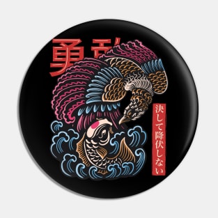 Magical Koi Fish and Bird Full Color Pin