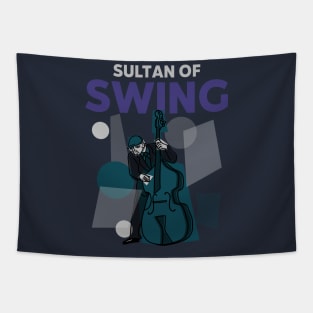 Sultan Of Swing Upright Double Bass Player Tapestry