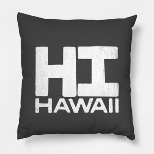 HI Hawaii State Vintage Typography Pillow