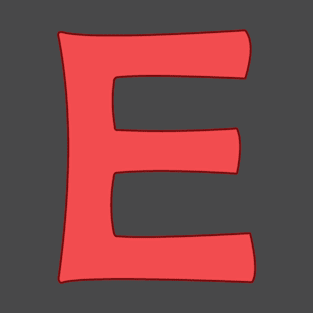 letter e red T-Shirt