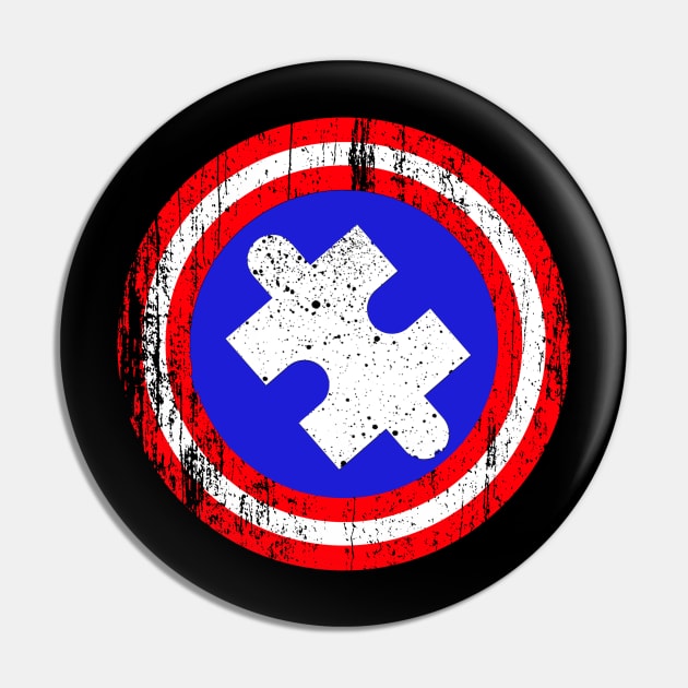 Autism Awareness Captain Autistic Funny Design Superhero Gift Pin by nzbworld