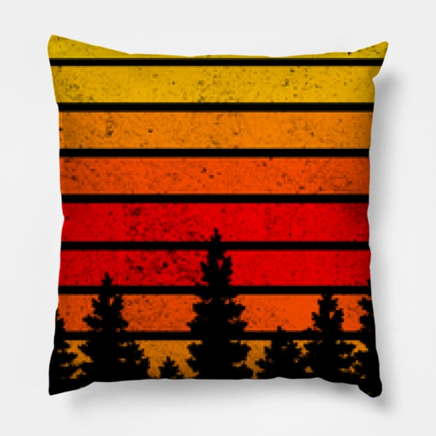 Retro Sunset Pillow by SirOric0826