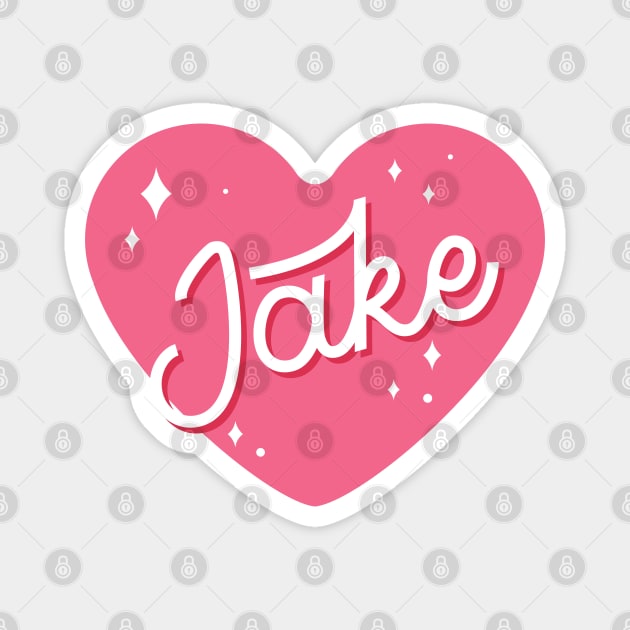 Enhypen Jake name heart text engene | Morcaworks Magnet by Oricca