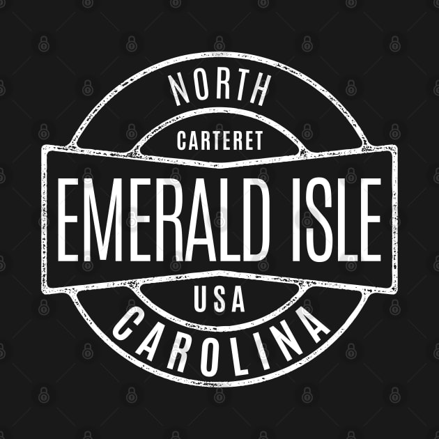 Emerald Isle, NC Summertime Vintage Vacationing Badge by Contentarama