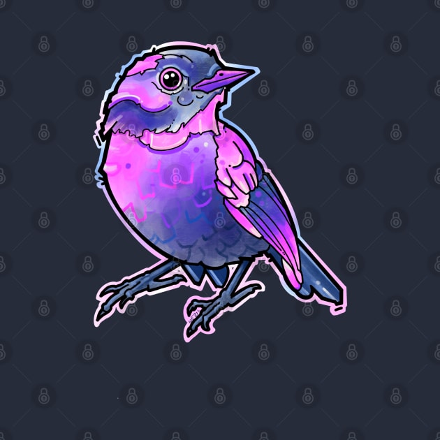 cute blue and pink bird by weilertsen