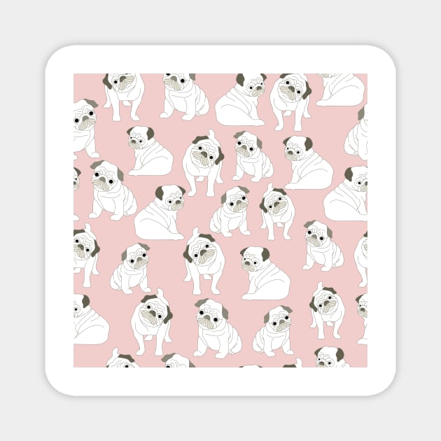 Pink Pug Magnet by queensandkings