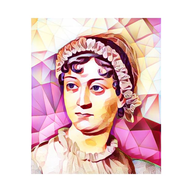 Jane Austen Pink Portrait | Jane Austen Artwork 13 by JustLit