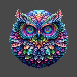 trippy round owl T-Shirt