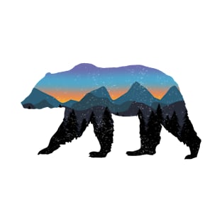 Grizzly Forest Bear Mountain Blue Proud Bear T-Shirt