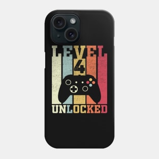 Level 4 Unlocked Funny Video Gamer 4th Birthday Gift Phone Case