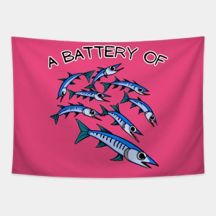 A Battery of Barracuda Tapestry