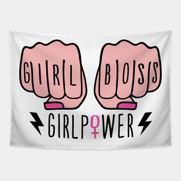 Girl Boss Girl Power Gift Tapestry by BadDesignCo