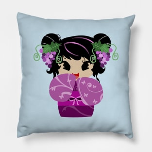 Purple Grapes Kokeshi Doll Pillow