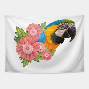 Blue and yellow macaw Tapestry