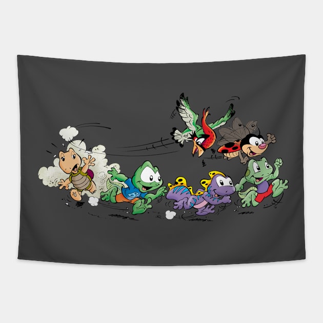 Frogs go to school Tapestry by Rypert