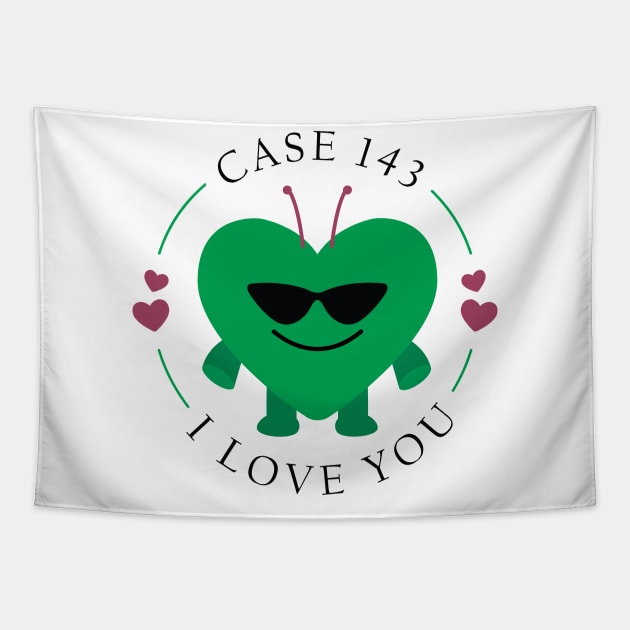 stray kids case 143 green heart Tapestry by Qaws