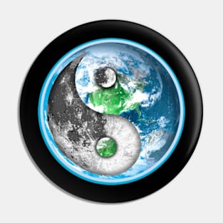 Yin Yang Moon and Earth Pin