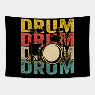 Drums Drummer Band Drumset Retro Vintage Tapestry