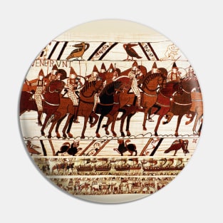 THE BAYEUX TAPESTRY ,NORMAN ARMY IN BATTLE OF HASTINGS ,KNIGHTS HORSEBACK Pin