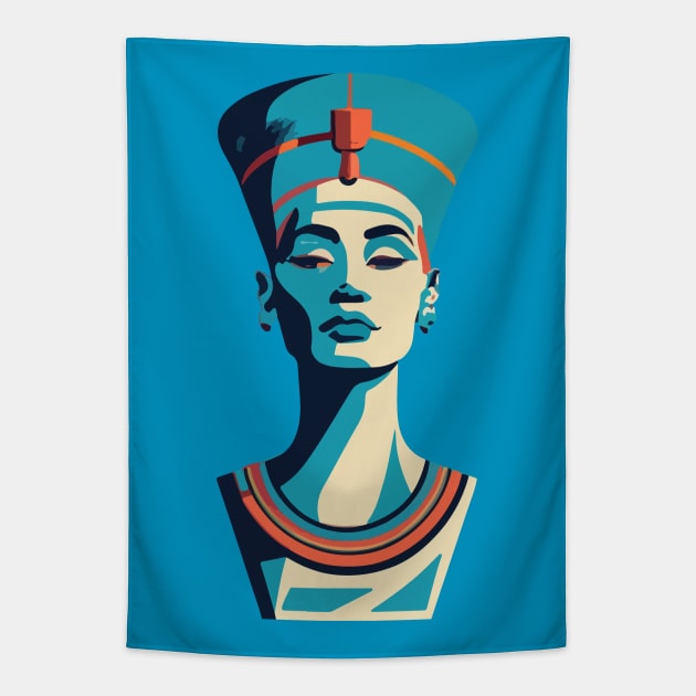 Nefertiti's Hilarious Highness Tapestry by CatCoconut-Art