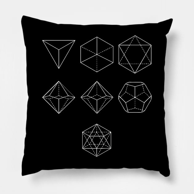 Polyhedral Dice Diagram (Light) Pillow by Avengedqrow