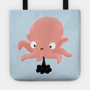 Cute pink baby octopus cartoon humour Tote