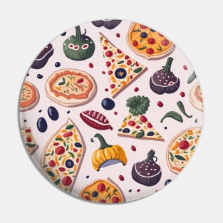 Seamless pattern with pizza Pin