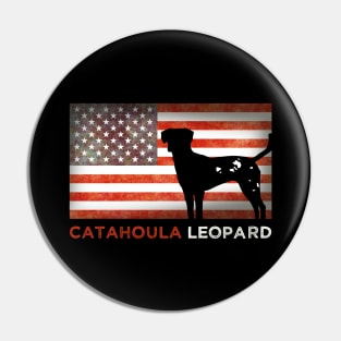 Catahoula Leopard American Flag Pin