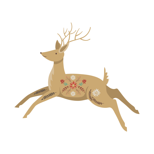 Leaping Folk Reindeer by SWON Design